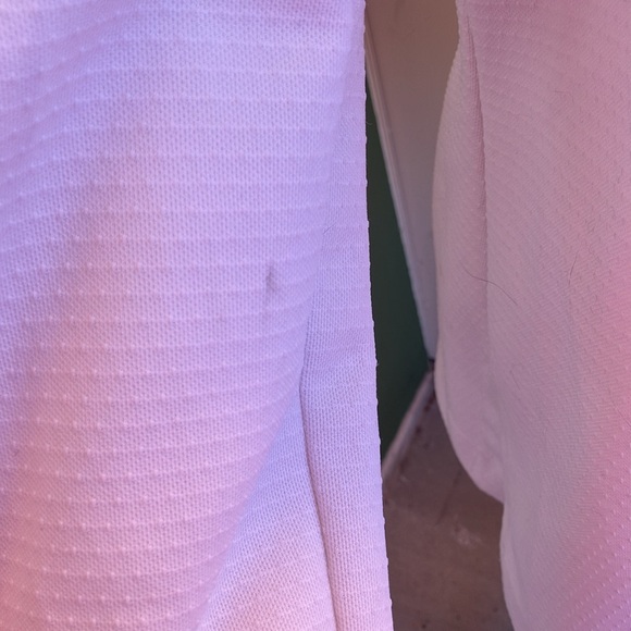 Vintage 60s 70s White Textured Dagger Collar Polyester Tunic Top - Picture 5 of 9